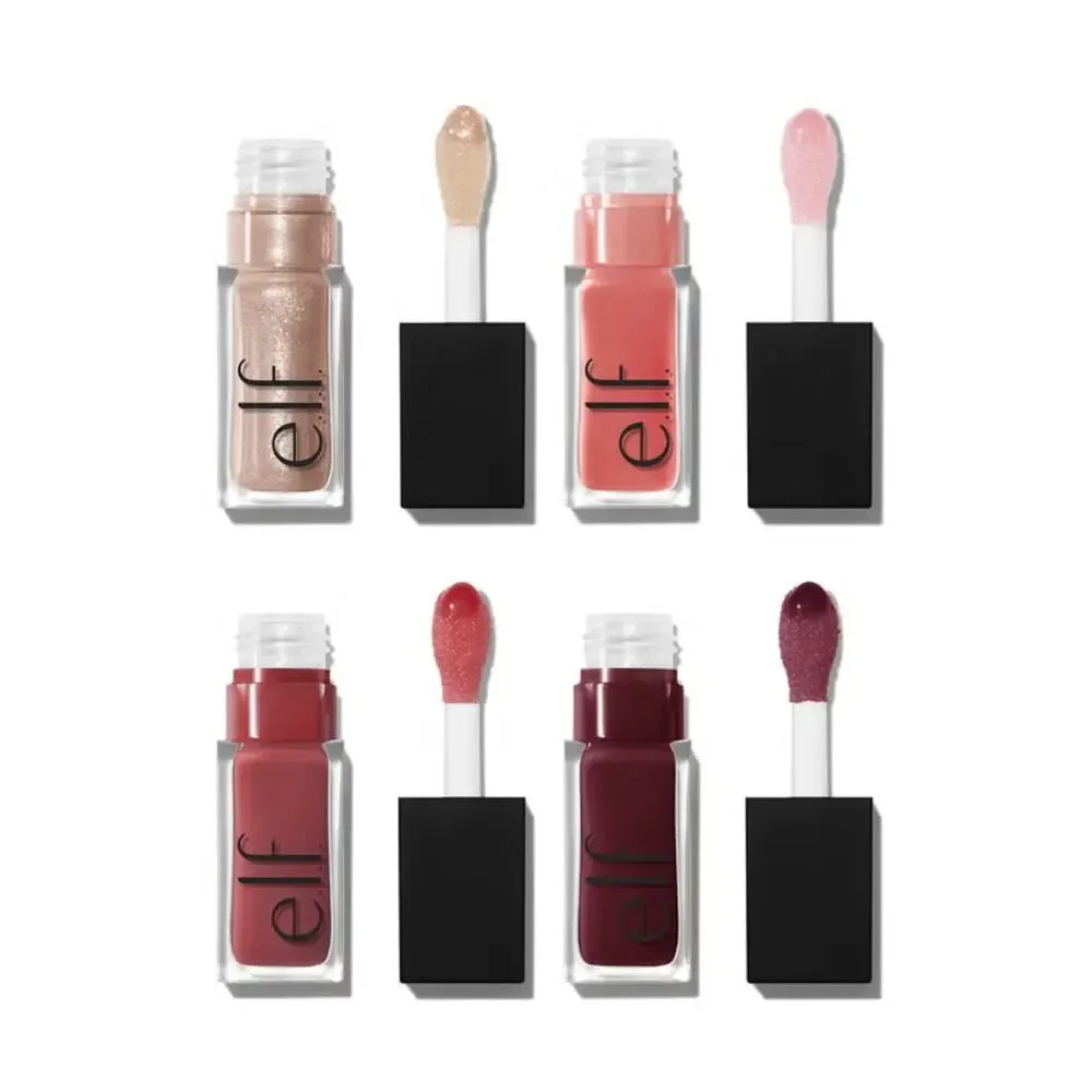 New e.l.f. Cosmetics Glow Reviver Lip Oil Quad Goals Set 4 Full Size Glosses